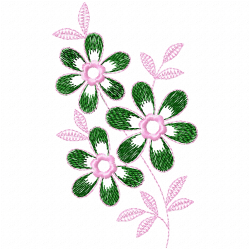 Flowers And Tree Embroidery Design 1